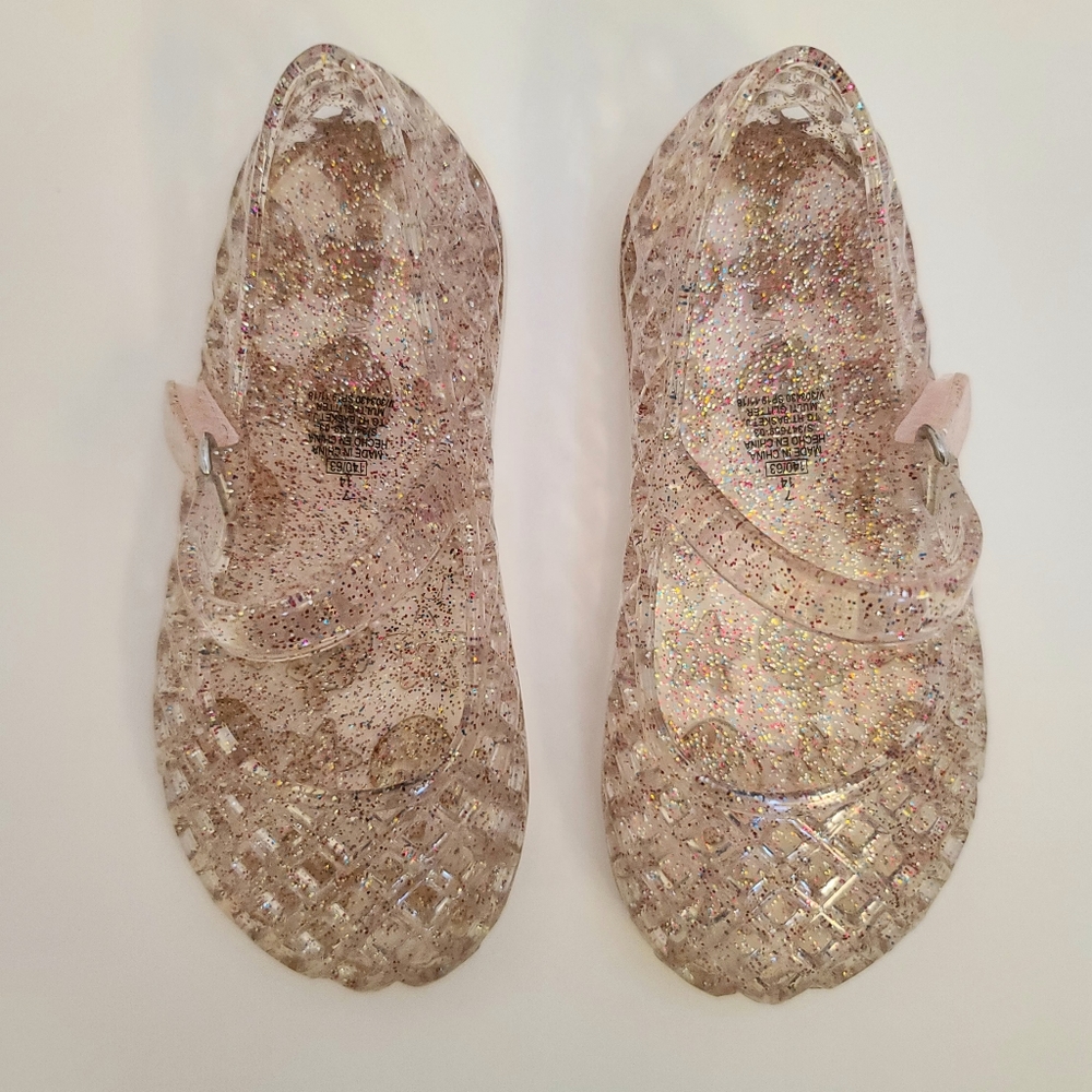 Old Navy Basket-Weave Glitter Jelly Ballet Flats - Picture 5 of 5